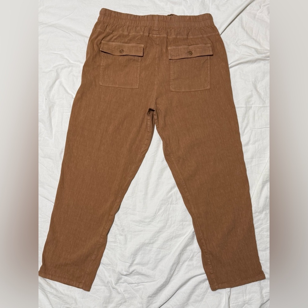 Kut from the Kloth light Brown linen blend cropped pants - Picture 5 of 9
